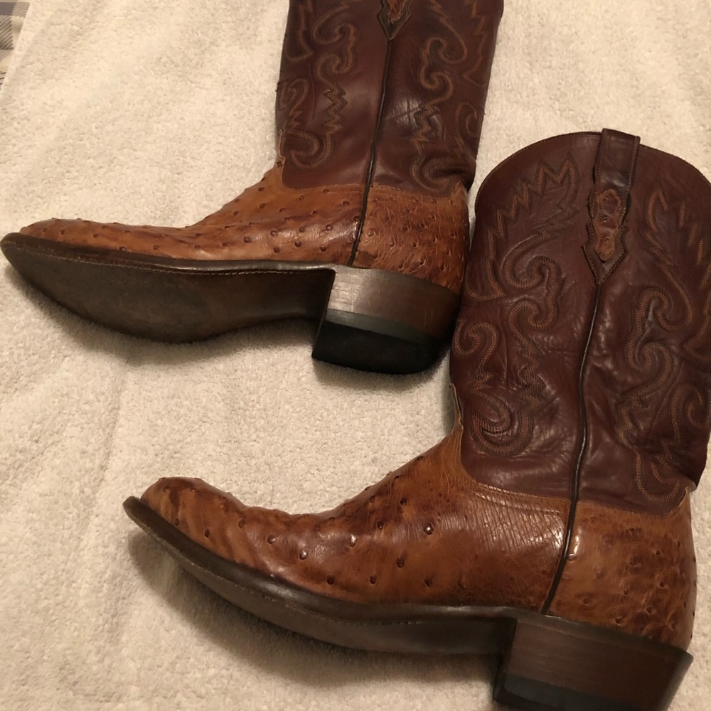 Lucchese ostrich skin boots